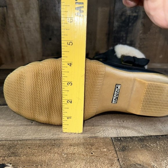 WOMEN'S SPERRY FOR J.CREW SHEARWATER BUCKLE BOOTS IN BLACK Sz 9M - Picture 8 of 11